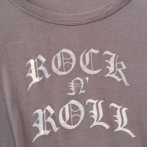 Cool Shimmery Maurice’s Copper Gold Sequins Rock-n-Roll Brown Short Sleeve Top - Picture 7 of 16